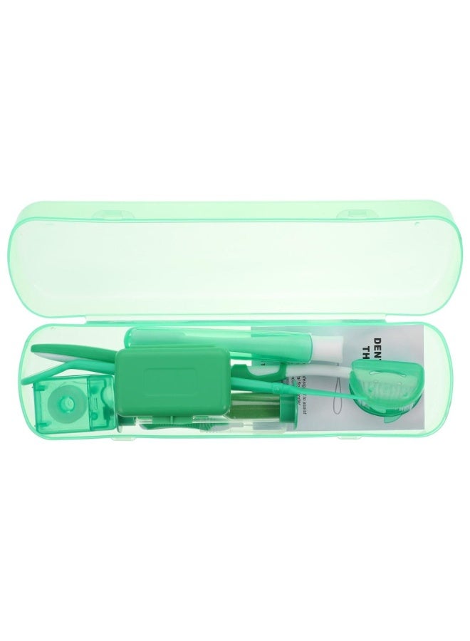 1 Set Orthodontic Tools Set Dental Reflector Mirror Interdental Brushes Orthodontic Wax Dental Floss Toothbrush Kit Green - Image 1